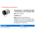 thumbnail image 2 of A/C Compressor - Compatible with 2003 - 2004 Ford Focus 2.0L 4-Cylinder SOHC, 2 of 2