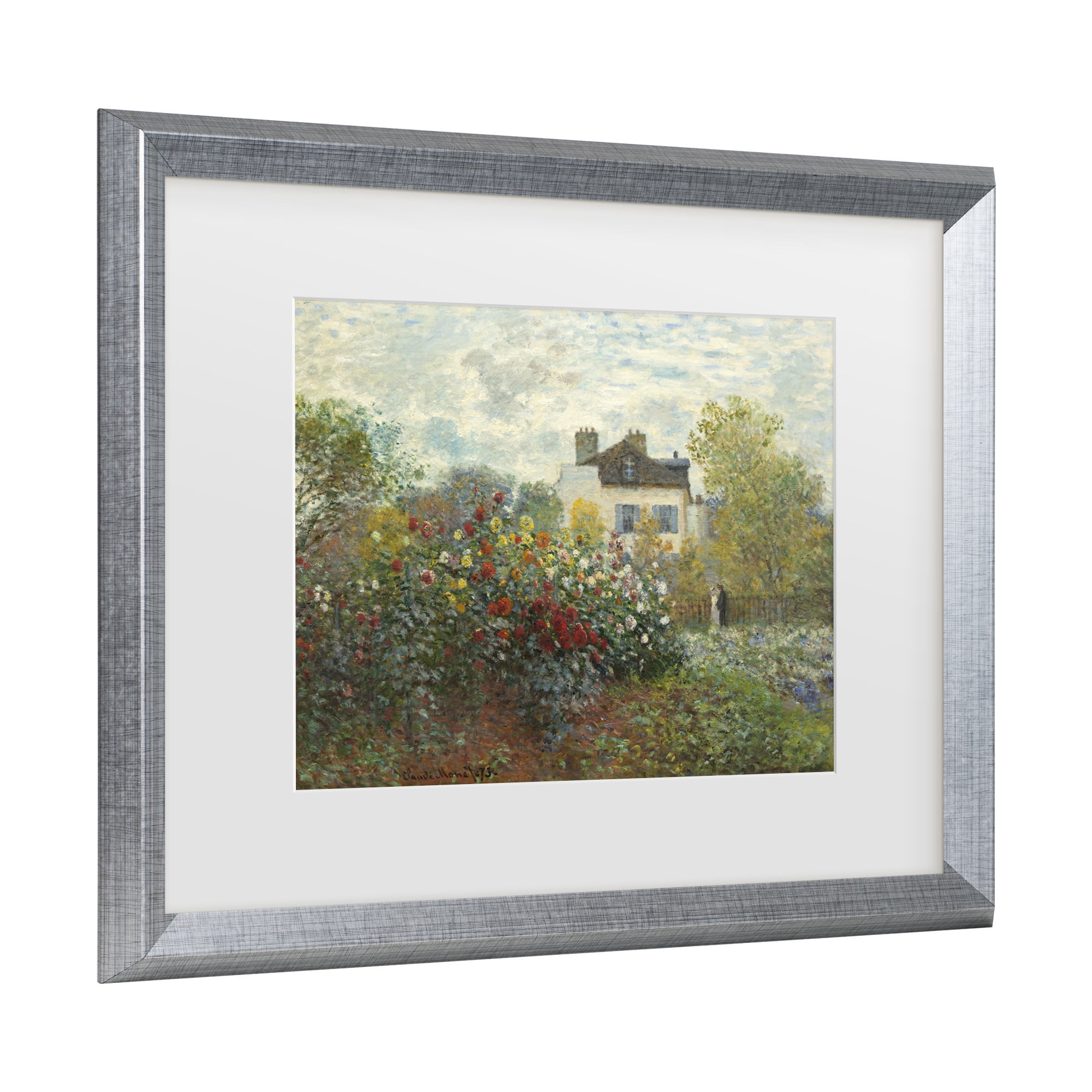 Trademark Fine Art 'The Artists Garden in Argenteuil' Matted Framed Art by Claude Monet