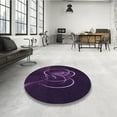 thumbnail image 3 of Ahgly Company Indoor Round Patterned Rebecca Purple Area Rugs, 5' Round, 3 of 6