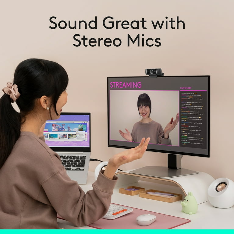 Logitech C922 Pro Stream HD Camera Webcam, Black - Walmart.com