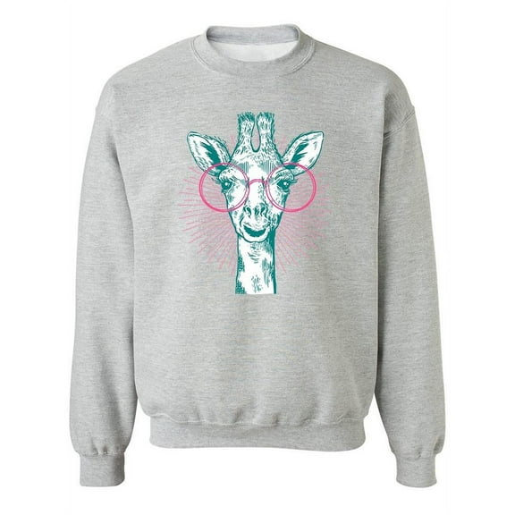 Giraffe With Glasses Sweatshirt Women -Image by Shutterstock, Female 3X-Large