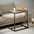 thumbnail image 2 of C Shaped End Table,Side Table TV Tray Table for Sofa,Couch Table,metal frame for Bedroom(Grey), 2 of 7