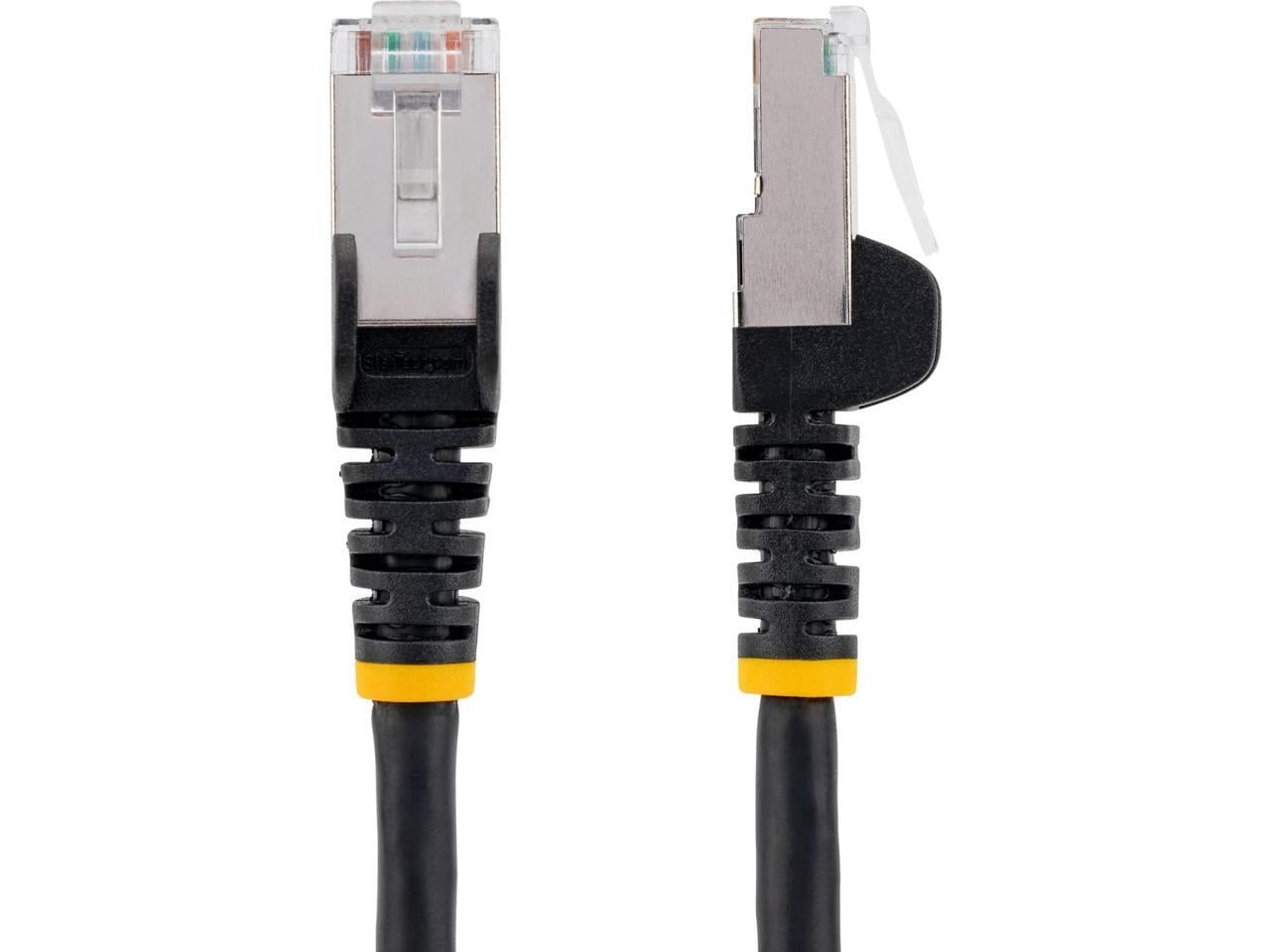 StarTech 8ft CAT6a Ethernet Cable - Low Smoke Zero Halogen (LSZH) - 10 Gigabit 500MHz 100W PoE RJ45 S/FTP Black Network Patch Cord Snagless w/Strain Relief (NLBK-8F-CAT6A-PATCH)