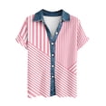 thumbnail image 5 of Craaazy Women's Oversized Waffle Knit Collar Button Up Short Sleeve Shirt Casual Printed Blouse for Daily Wear, 5 of 5