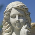 thumbnail image 2 of 46" Tall Magnesium Angel Statue with Billowing Dress and Bird Perched on Shoulder in Antique Grey "Maria", 2 of 6