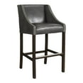 thumbnail image 4 of Home Square 30" Wood and Leather Barstool in Charcoal Gray and Brown - Set of 2, 4 of 8