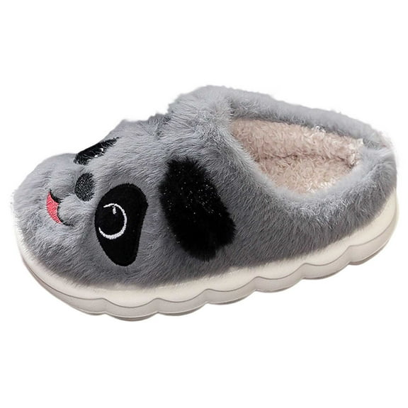 YLYL Boys Girls Cute Panda Plush Slippers Anti Slip Warm Soft Thick Soled Indoor Outdoor Home Cotton Slippers
