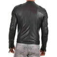 thumbnail image 2 of Men's Genuine Lambskin Leather Jacket Slim fit Motorcycle jacket A067, 2 of 3