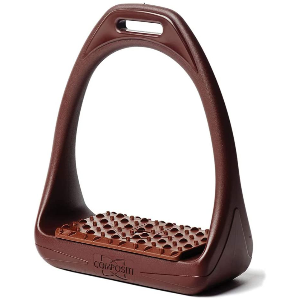 COMPOSITI Reflex 3D Wide Track Stirrups, Color Brown Stirrup/Brown Pad, Size 4.75 (465137BRN
