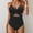 Black, variant on Hipattires Womens One Piece Bathing Suits with Molded Cups Athletic Summer Black V-Neck Print Tummy Control Swimwear Swimsuits