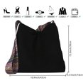 thumbnail image 3 of Bolso bandolera de pana para mujer, bolso bandolera informal de gran capacidad para compras, color negro, 3 of 3
