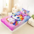 thumbnail image 4 of Erosebridal Cute Unicorn Girls Twin Sheet Sets,Pink Butterflies Kawaii Stars Print Bedding For Kids 3 Pieces, 4 of 6