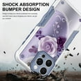 thumbnail image 4 of iPhone 16e Case, Rosebono Hybrid Dual Layer Graphic Design Pattern Heavy Duty Protection Case For iPhone 16e (Purple Flower), 4 of 4