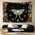 thumbnail image 4 of Moonlit Garden Tapestry Moth Moon Phase Tapestries Coloful Floral Tapestry Wall Hanging for Bedroom Dorm,60Wx40H, 4 of 5
