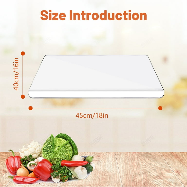  Acrylic Clear Chopping Board Non Slip Cutting Boards,  Countertop With Transparent Cutting Board With Edges, Countertop Protector,  for Counter Countertop Protector Home Restaurant, 18x16 Inch: Home & Kitchen