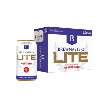Brewmasters Selection Lite Pilsner Beer, 12 Pack, 12 fl oz Cans, 4.2% ABV