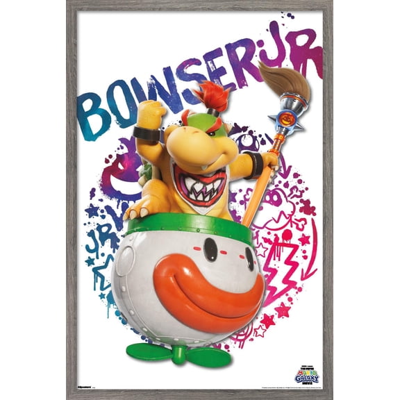 Nintendo The Super Mario Galaxy Movie (2026) - Bowser Jr. Paint Wall Poster, 14.725" x 22.375" Framed
