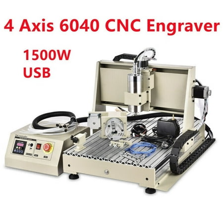 Aiqidi USB 4 Axis 1.5KW VFD CNC 6040 Router Engraving Metal Drilling Milling Machine Desktop Engraver 3D Cutter Printer+Handwheel