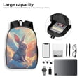 thumbnail image 4 of Uemuo Sunshine Winged Rabbit Printed Durable 17-inch Student Backpack - Lightweight, Waterproof, Adjustable Straps, Ideal for School, Work, Travel, 4 of 5
