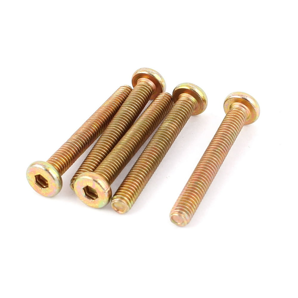 Uxcell M6 x 45mm Threaded 1mm Pitch Hex Socket Head Cap Screws Bolts (5
