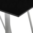 thumbnail image 4 of Glass Top Dining Table with Geometric Metal Legs, Black and Silver, 4 of 5