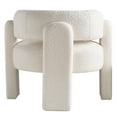 thumbnail image 4 of 34.6" Wide Boucle Accent Chair, Modern White Living Room Chair with Solid Wood Frame, Comfy Upholstered Barrel Side Chair for Makeup, Living Room, Bedroom and Office, 4 of 7
