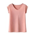 thumbnail image 5 of Nlife Women V Neck Cap Sleeve Basic T-Shirt, 5 of 5