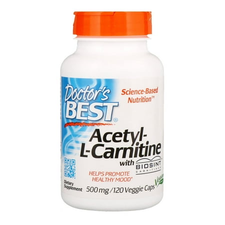 Doctorâ??s Best Acetyl-L-Carnitine with Biosint Carnitines, Non-GMO, Vegan, Gluten Free, 500 mg 120 Veggie Caps 120