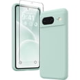 thumbnail image 1 of KOMI for Google Pixel 8 Case, Liquid Silicone Case with 2X Screen Protectors, Full Body Protective Cover, Shockproof, Slim Phone Case, Anti-Scratch Soft Microfiber Lining 6.2", Mint Green, 1 of 5