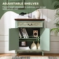 thumbnail image 6 of Ahokua Vintage Accent Cabinet with Floral Carved Doors, Drawer and 1 Adjustable Shelf, Sage Green, 6 of 8