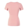 thumbnail image 4 of Made by Olivia Women's Basic Solid Short Sleeve V Neck Jersey Top, 4 of 5
