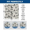 thumbnail image 6 of Vintage Farmhouse Ocean Dining Chair Back Cover Only, Country Nautical Grey Sea Ships Castles Map Set of 6 Chair Back Covers, Removable Washable for Dining Room, Banquet & Holiday Decoration, 6 of 9