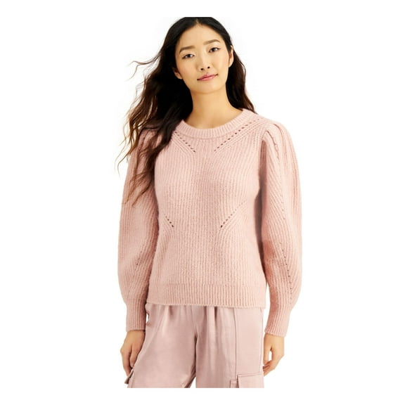 INC Womens Pink Long Sleeve Jewel Neck Sweater L