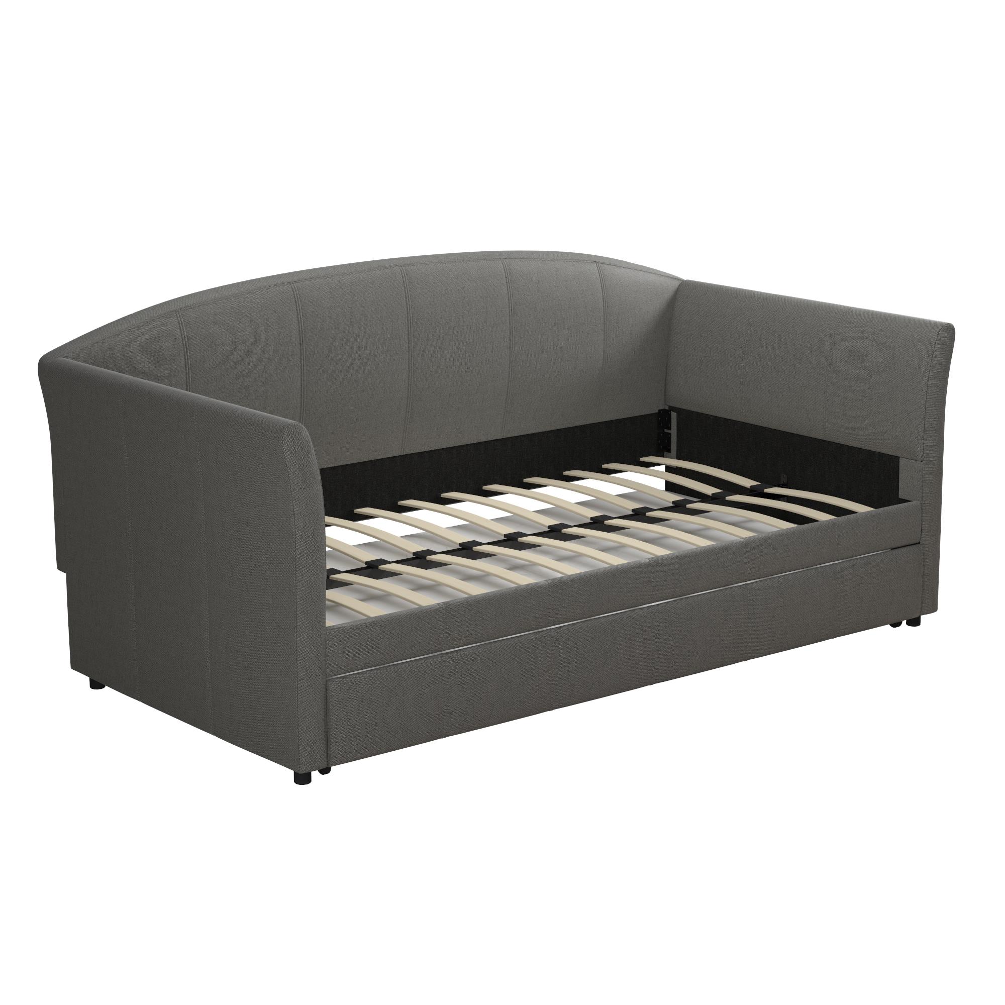 DHP Halle Upholstered Daybed and Trundle, Grey Linen, Twin - Walmart.com