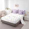 thumbnail image 5 of jejeloiu Kawaii Floral Daisy 7-Piece Twin Bedding Sets,Cartoon Flowers Blossom Bedding Comforter Set,Purple White Sheet Sets For Girls Teens,Super Cozy Room Decor Reversible, 5 of 8