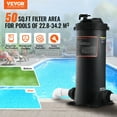thumbnail image 2 of VEVOR Filtre à Cartouche pour Piscine Intérieure/extérieure, Filtration 50Sq.Ft, 2 of 9