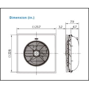 Drop Ceiling Tile Fan SA-398 / Alaska / 3-Speed - Remote Control Included
