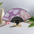 thumbnail image 4 of Unique Bargains Ancient Style Folding Fan 1Pc Purple [Dreamy Cherry Blossoms Butterflies], 4 of 5