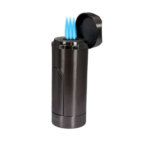 Vertigo King Triple Torch Lighter with Punch Cutter – Gunmetal