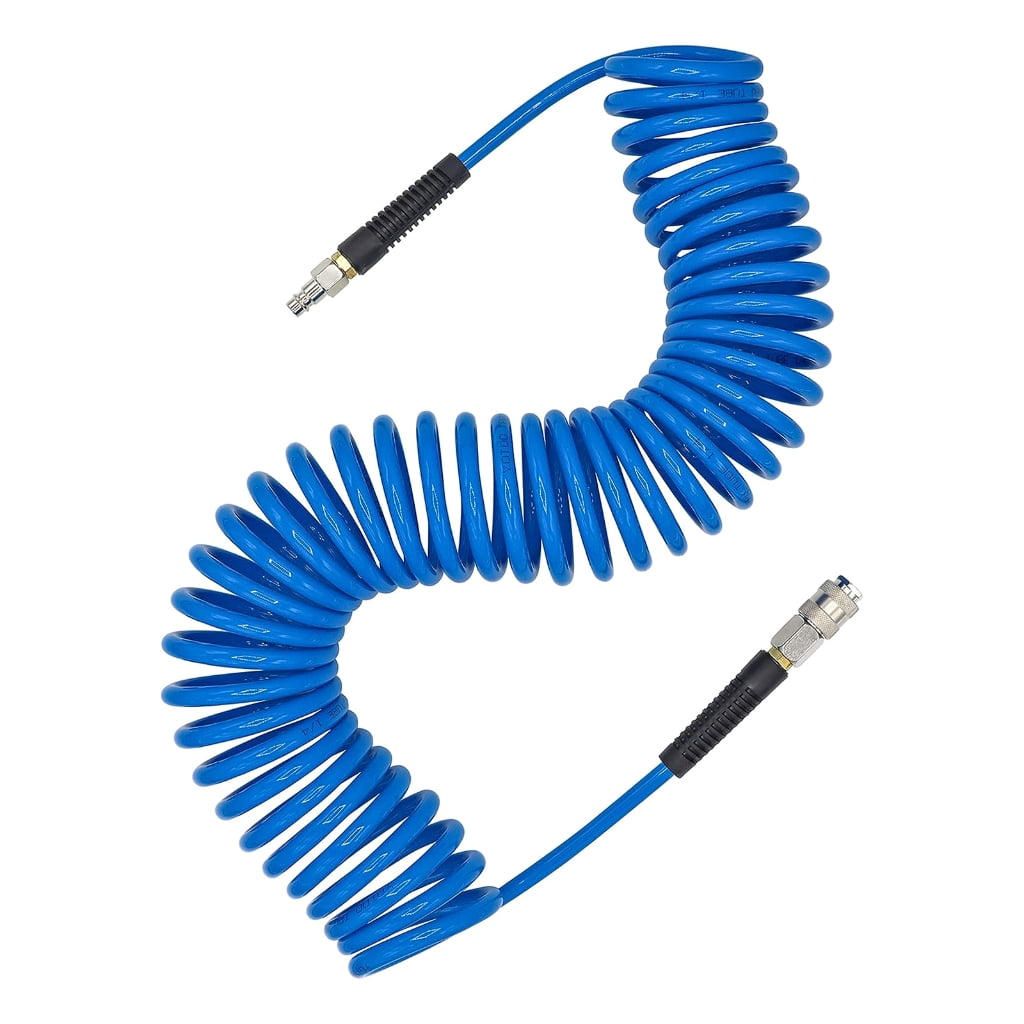 AOOOWER 1/4inch Recoil Polyurethane Air Compressor Hose with Bend Restrictor Lightweight Air Hose Air Compressor Accessories