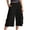 Black, variant on Capri Sweatpants for Women Loose Fitted Breathable Elastic Waist Drawstring Outdoor Workout Athletic Basketball Capri Pants with Pockets