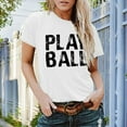 thumbnail image 2 of 2021 Femmes Concise Mode Lettre Imprimé Cou Manches Courtes Tops T-shirt pour les Femmes, 2 of 4