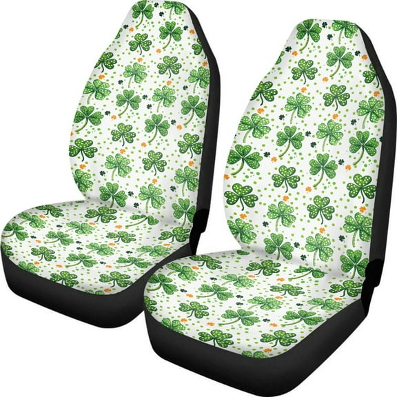 ZIATUBLE Green Leaves Car Seat Dust Cover Auto Interior Seat Protector 2 Piece Washable High Back Saddle Blankets Fit Most SUV Sedan Van Easy to Install Driver Seat Covers Car Decor Accessories