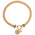 thumbnail image 1 of Pulsera Nine West para Mujer en Tono Dorado con Corazón de Cristal, 1 of 2