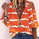 thumbnail image 1 of ICHUANYI Clearance Women Summer Sexy Shirt Cold Shoulder Pullover Blouse Half Sleeve Zipper Printed Tops(Orange, XXL) ICHUANYI WER2023080809785, 1 of 5