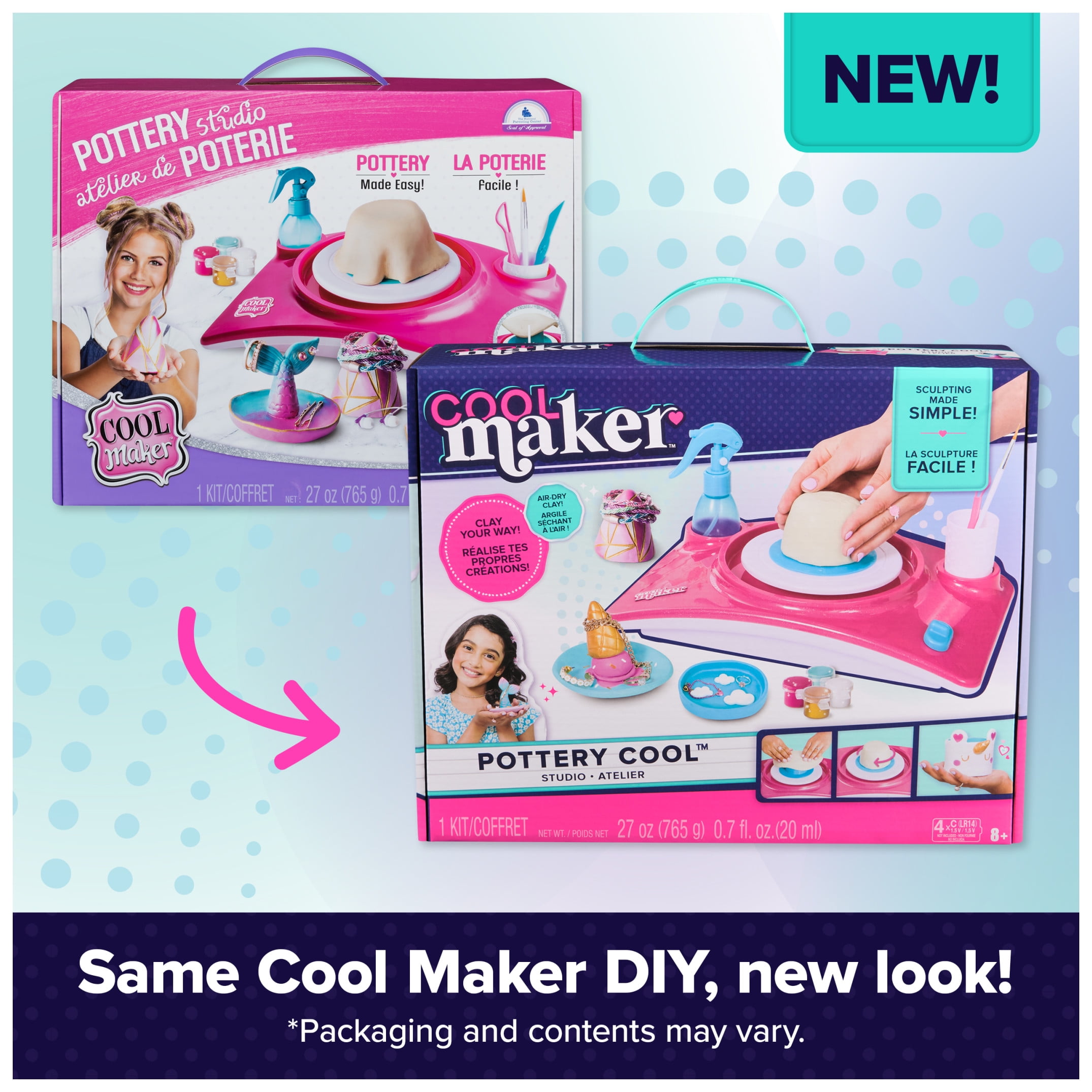 Cool Maker, Pottery Studio, Air-Dry Clay Pottery Wheel Sculpting & Craft Kit, Arts and Crafts Kids Toys for Ages 8 and up (Packaging May Vary)