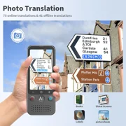 Language Translator Device, Instant Translator No WiFi, AI Portable Translato...