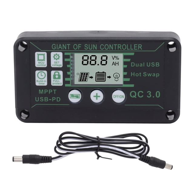 Controlador de Carga Solar MPPT Regulador - Accesorios para Equipo de Generación de Energía al Aire Libre NikouMX Deportes