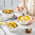 thumbnail image 7 of 35 Oz Soup  White Porcelain Set Of 4 Deep Bowl For Kitchen Large Ceramic Cereal Salad Ramen And Fruit Dishwasher &wave Safe Series Regular, 7 of 7