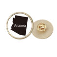 thumbnail image 1 of Arizona The United States Of America Map Round Metal Golden Pin Brooch Clip, 1 of 3